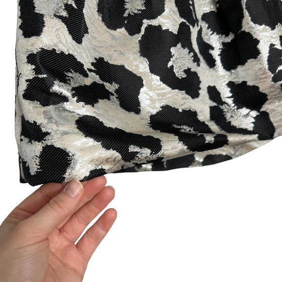 NWT Banana Republic Monogram Metallic Leopard Print Box Pleated Mini Skirt - Picture 4 of 15